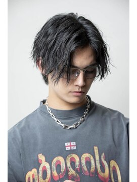 メンズ ソース 天王寺阿倍野(MEN'S SOURCE) ウェイビーセンターパート×パーマ/メンズ