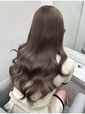 15336オリーブグレージュ韓国風巻きレイヤーカットワンホンヘア