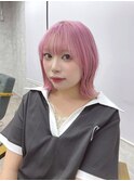 くびれボブ/ペールピンク/ブリーチ