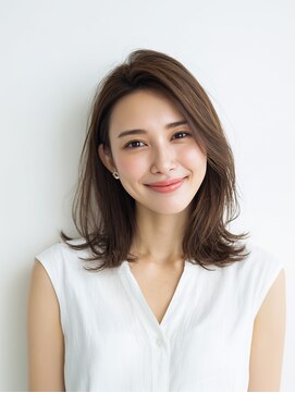 レイヤーカット/イメチェン/外ハネボブ/美髪/ワイドバング/髪型