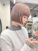 ヒビヲ(HIBIO) 切りっぱなしボブタッセルボブダブルカラーブリーチカラー