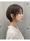 ショートスタイル×前髪あり×ブラウンベージュ