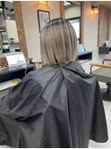 バレイヤージュショコラアッシュハイライトグレージュカラー