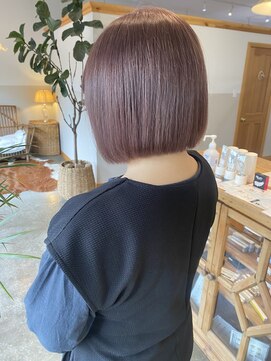 ヘアーデザインサロン スワッグ(Hair design salon SWAG) ピンクベージュ　ボブ
