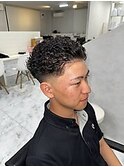 ラルフカールパーマ&テーパーフェード