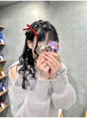 銀座ヘアメ/編みたらしひつじヘア