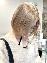 ソル バロール 表参道(SOL .valor)&nbsp;タッセルボブ外ハネ切りっぱなしボブペールピンク顔周りレイヤー