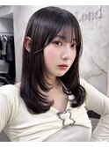 韓国レイヤー/韓国風/ボブ/髪質改善/黒髪/ブリーチなし〔池袋〕