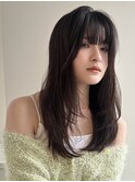 美髪レイヤーカット/顔まわりレイヤー/くびれミディアムレイヤー
