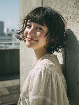 ヒマル 学芸大学(Himaru) 大人女性/ヘアセット黒髪/ボブルフ/ネビージュ/小顔/ワンレン