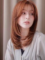 カバーヘア ブリス 北浦和(COVER HAIR bliss)&nbsp;オレンジベージュハッシュカットミディアムレイヤー20代30代Z