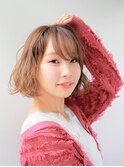 ふわくしゅパーマ ハイライト ブラウン