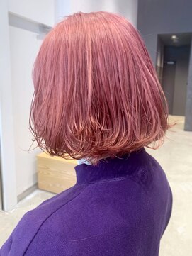 アルバム 銀座(ALBUM GINZA) ピンクボブ_外ハネボブアッシュブラウンネオウルフ_ba279771