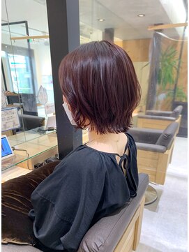 ルディー バイ ヘアーポケット(rudii by HAIR POCKET) レイヤーボブ×ピンクブラウン