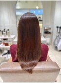ミディアムヘア、ショコラベージュ、ボブルフ、ベビーバング