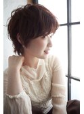 大人可愛い20代30代40代黒髪前下がりショートボブ丸みショートk