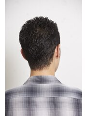 スーツ短髪ツーブロック束感モテる黒髪シークレットパーマ流行