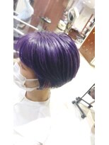 アース 菊名店(HAIR&MAKE EARTH) 紫カラーのショートボブ