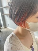 ショートボブ  インナーカラー