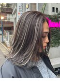 ハイライトバレイヤージュグラデーションカラー白髪ぼかし