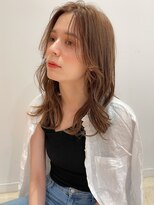 韓国切りっぱなしボブ美髪エアリーロングレイヤーピンクブラウン