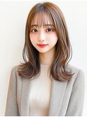 美髪オフィスカジュアルミニウルフ/くびれヘアチェリーブラウン