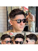 アイロンパーマ メンズショート バーバースタイル