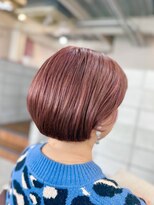 ルーファス 恵比寿 渋谷(Ruufus)&nbsp;大人の艶々透明感ピンクベリーショートボブ　　2510