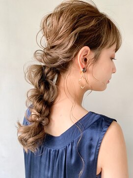 キリ 表参道(kyli) ハーフアップ編み込みヘアセット秋二次会結婚式#04af1113