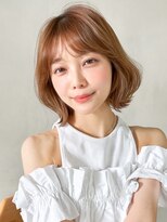 リヤン 表参道(lyann) くせ毛風カールセミディ前髪艶感薄めバング愛され#541g0124