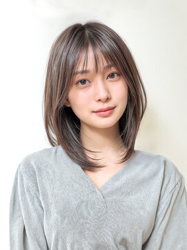 グランツ(GLANZ) 大人可愛い艶髪ロブ☆小顔シースルーバング×グレージュカラー