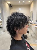 波巻きツイストスパイラルパーマ波巻きパーマメンズウルフ勝川駅