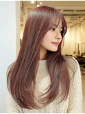 前髪カットロング韓国ヘア顔周りレイヤー小顔_m0001