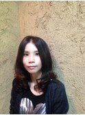 コケティッシュセンターパート☆ナチュラルセミディラウンドボブ