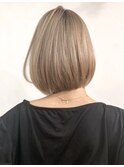 ミルクティー ダブルカラー すっきりボブ