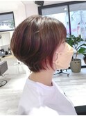 まるみショート×イヤリングカラーピンク【浦田】