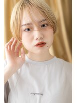 カバーヘアアンドスパ ブリス 浦和(COVER HAIR&SPA bliss)&nbsp;ハイトーンカラー小顔ショートマッシュボブTb3浦和10代20代30代