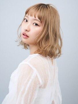 ヘアサロン ガリカ 表参道(hair salon Gallica) 前髪ありケアブリーチダブルカラーハイトーンベージュカラー