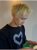 【名古屋丸の内】ブロンドスパイキーショートメンズカットパーマ