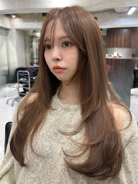 サイン 表参道(SIGN) 韓国ヘアーハッシュカットレイヤーカットグレージュブリーチ無し