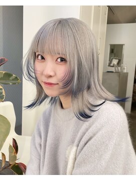 ジーナ オモテサンドウ(XENA) デザインカラー×ホワイトグレージュ×裾カラー