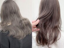 グレージュ＊ブリーチなしダブルカラー