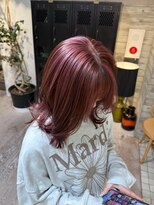 ヲタク(wotaku.)&nbsp;チェリーレッドピンクカラーハイライトカラーブリーチカラー暖色