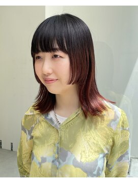 ビュートリアム265(BEAUTRIUM 265) ★根元伸びかけカラー/チェリーレッド姫カット/切りっぱなしロブ