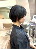 透明感カラー ボブ 前髪 ショート カラー ブリーチ&ダブルカラー