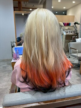 エヌアンドエー 草加店(N&A) 個性を引き出す裾カラー 毛先カラー Wカラーハイトーン