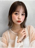 美髪モテ髪ワンホンレイヤー似合わせカット薄めバング艶感