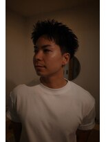 ディスデイバイネルケ 立川(Thisday by nelke)&nbsp;黒髪スパイキーショートアップバングツーブロック立川メンズ