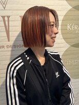 ビビッドノア(VIVID Noa)&nbsp;切りっぱなしボブ/タッセルボブ/オレンジカラー/インナーカラー