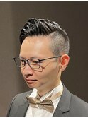 ビジネスフォーマル ハイフェードツーブロック 七三オールバック